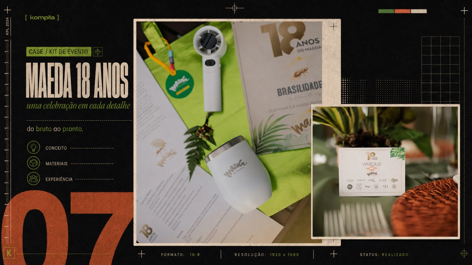 Case do kit de evento Maeda 18 anos