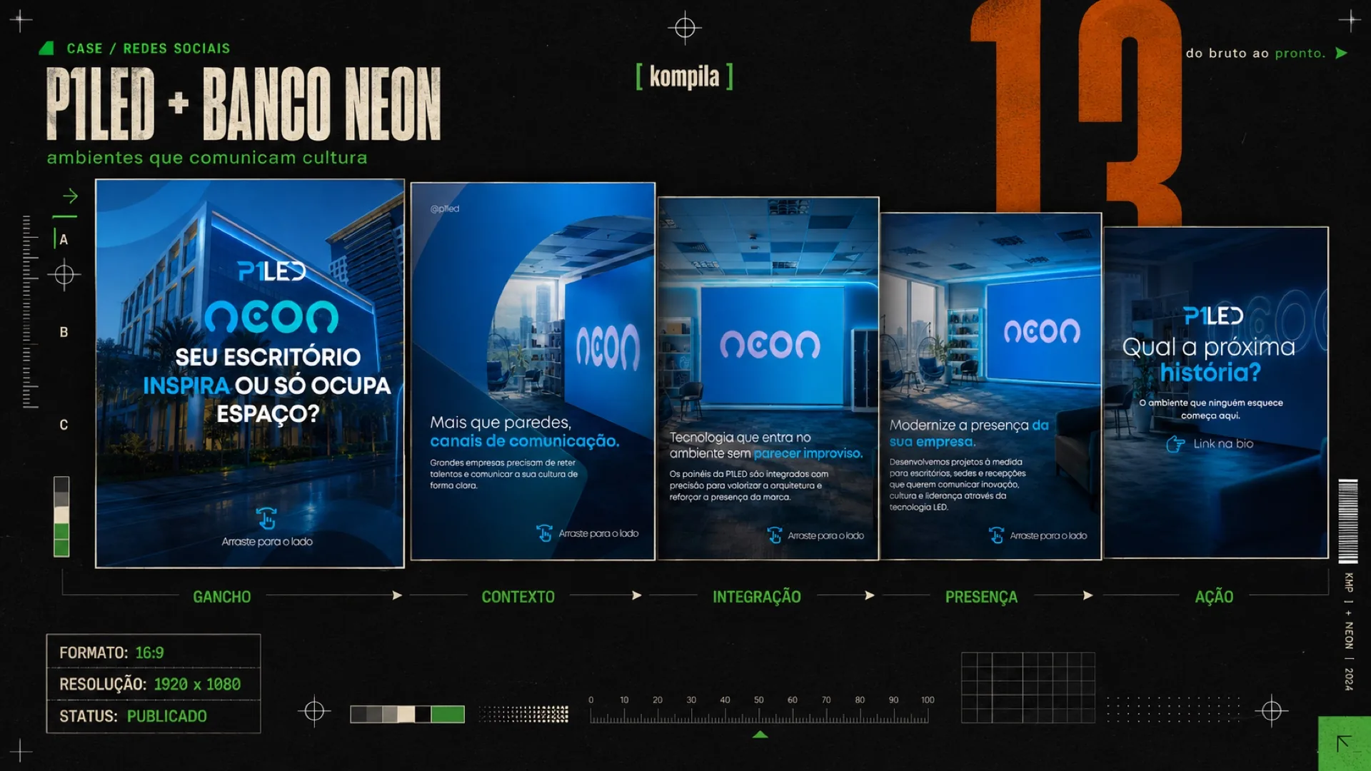 Case social P1LED e Banco Neon