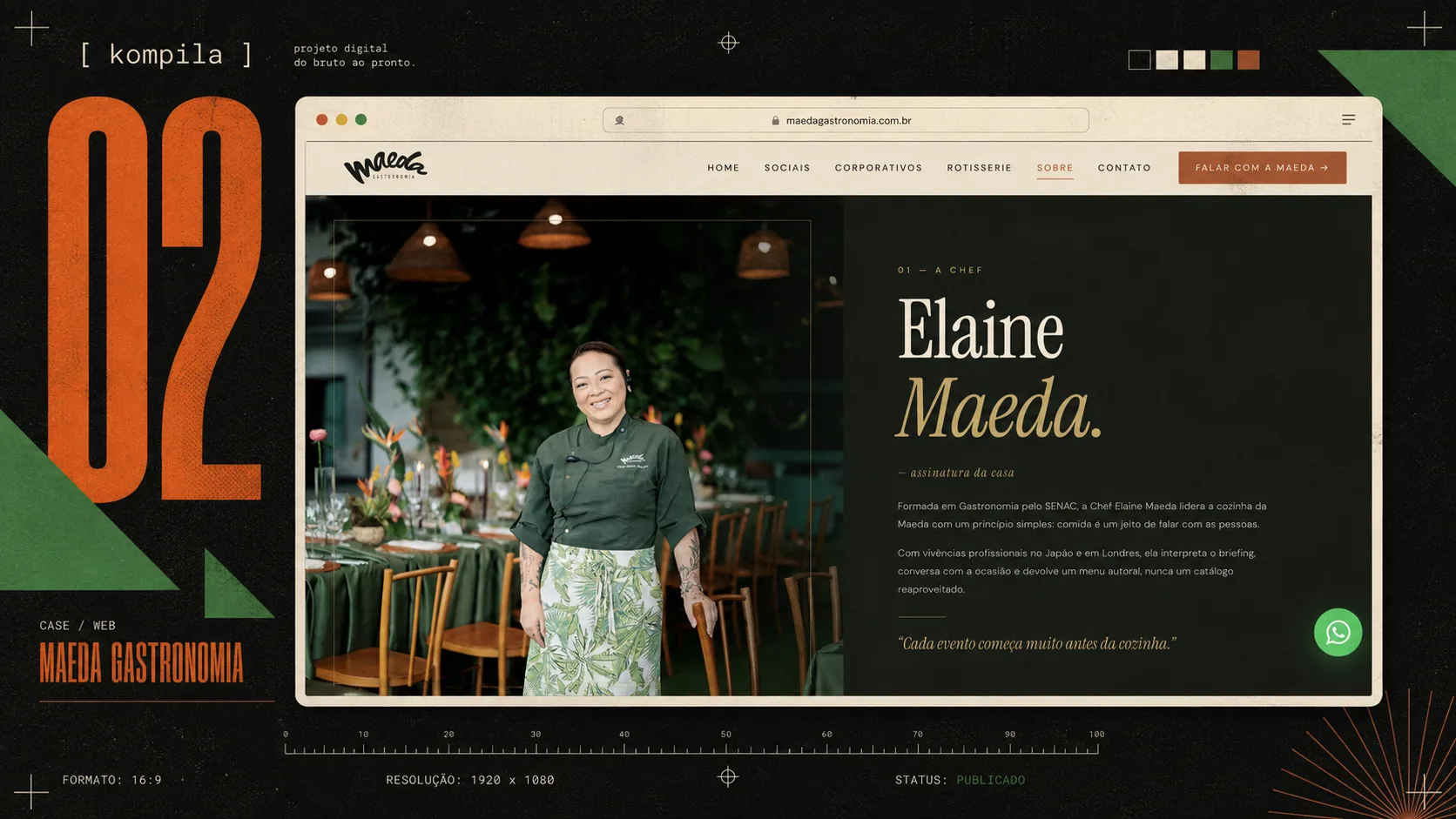 Case do site da Maeda Gastronomia